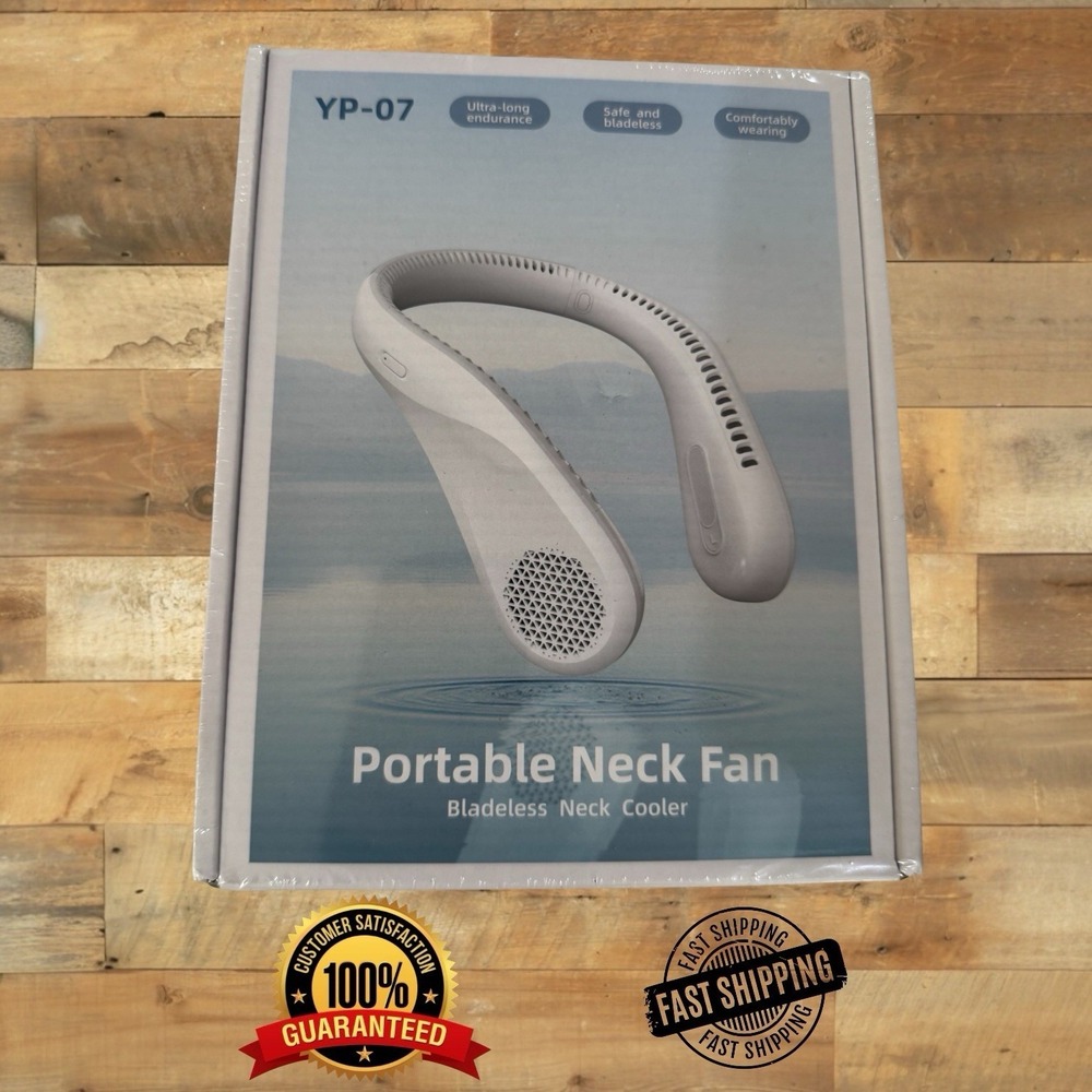 Smseler Portable Safe Bladeless Neck Fan Comfortable Wearing New Sealed,‎ White